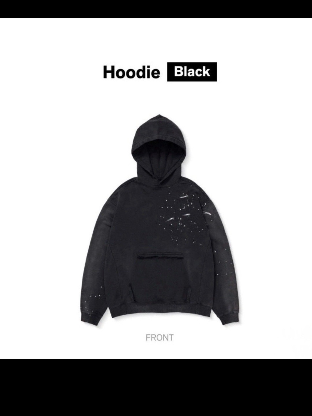 Rare Size Small Bts Black Paint-Splatter Hoodie Arirang Official Tour Merch NIB